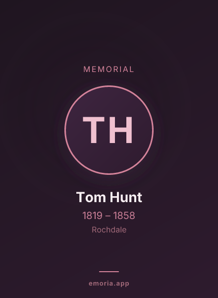 Memorial portrait of Tom Hunt