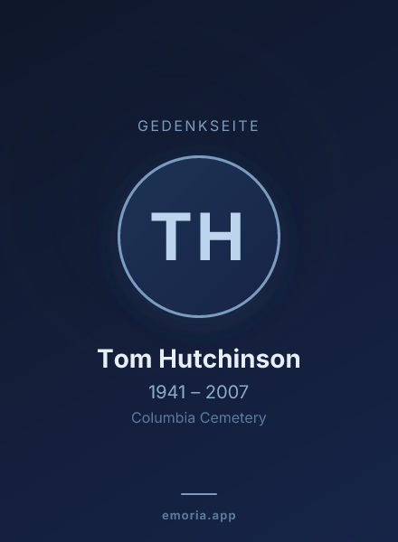 Gedenkportrait von Tom Hutchinson