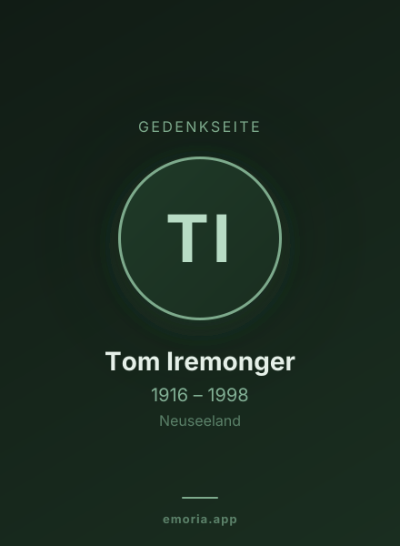 Gedenkportrait von Tom Iremonger
