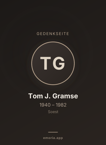 Gedenkportrait von Tom J. Gramse
