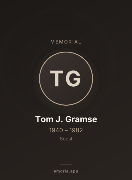 Memorial portrait of Tom J. Gramse