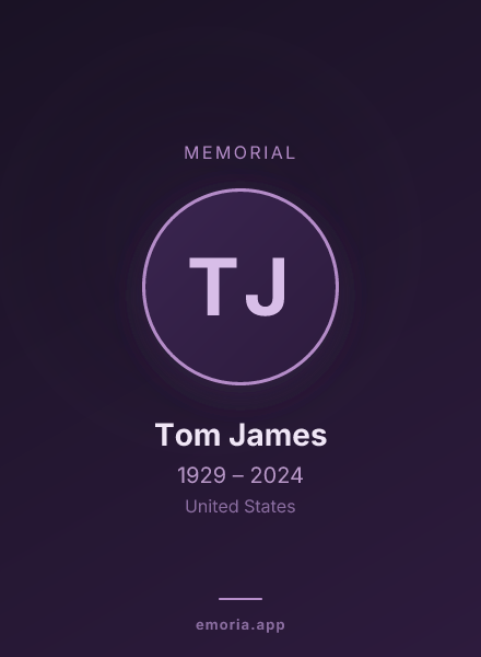Memorial portrait of Tom James
