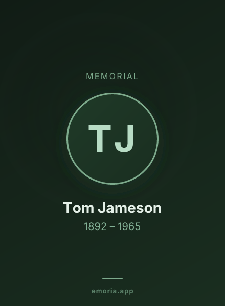 Memorial portrait of Tom Jameson