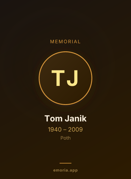 Memorial portrait of Tom Janik