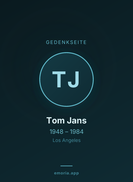 Gedenkportrait von Tom Jans