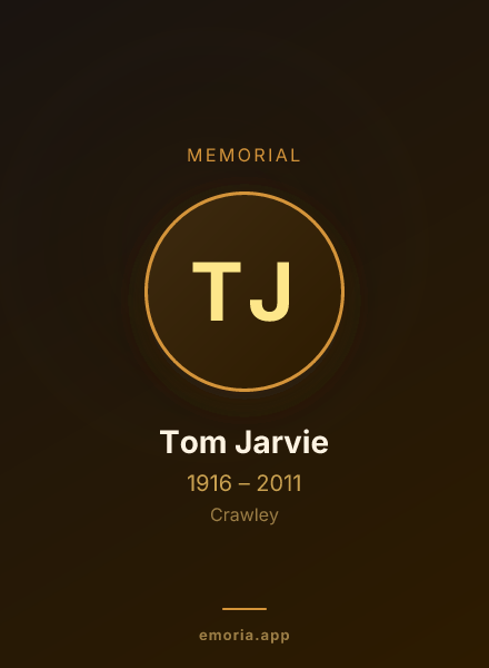 Memorial portrait of Tom Jarvie