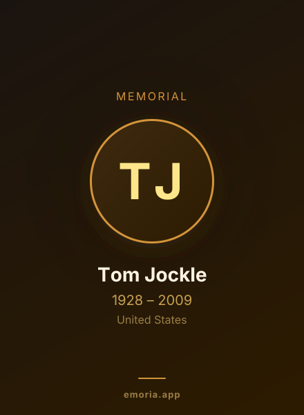 Memorial portrait of Tom Jockle