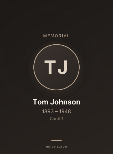 Memorial portrait of Tom Johnson