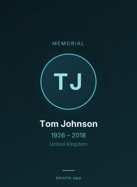 Memorial portrait of Tom Johnson