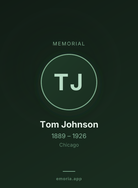 Memorial portrait of Tom Johnson