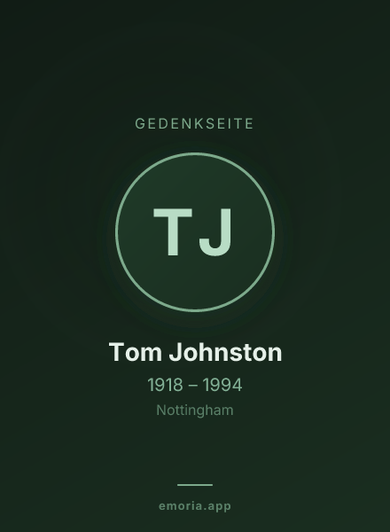 Gedenkportrait von Tom Johnston