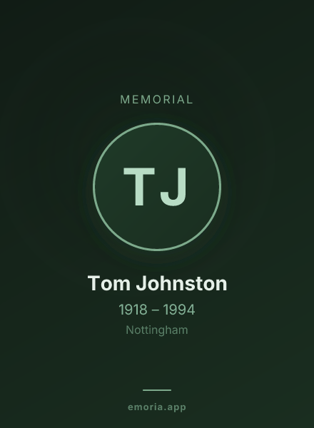 Memorial portrait of Tom Johnston