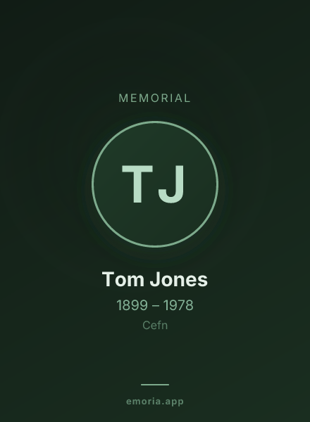 Memorial portrait of Tom Jones
