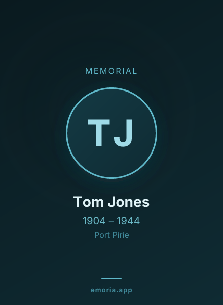 Memorial portrait of Tom Jones