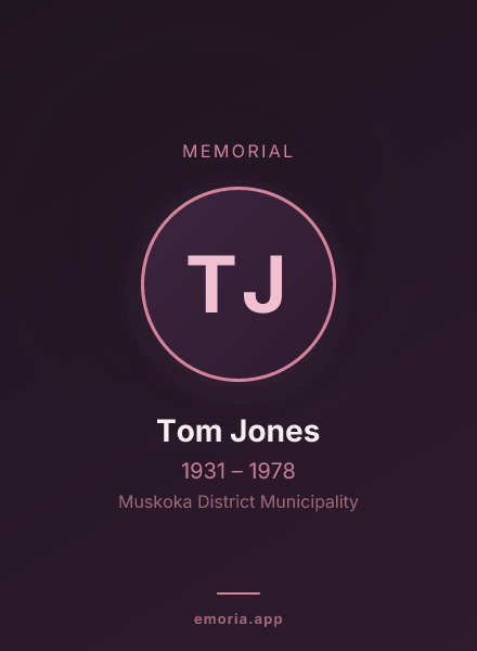 Memorial portrait of Tom Jones