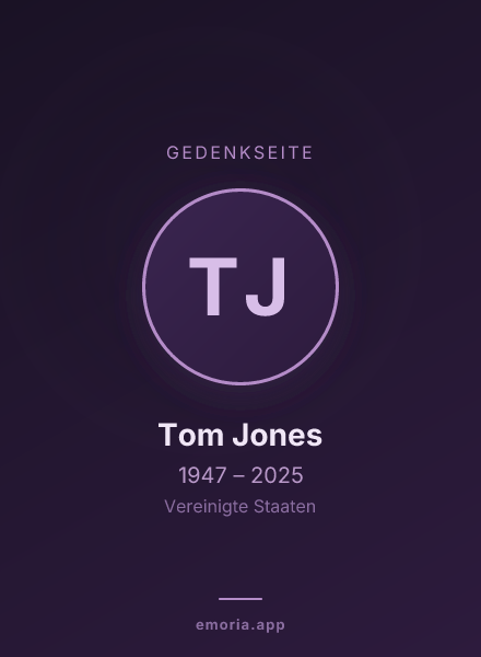 Gedenkportrait von Tom Jones