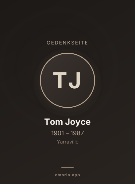 Gedenkportrait von Tom Joyce