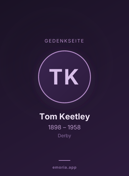 Gedenkportrait von Tom Keetley