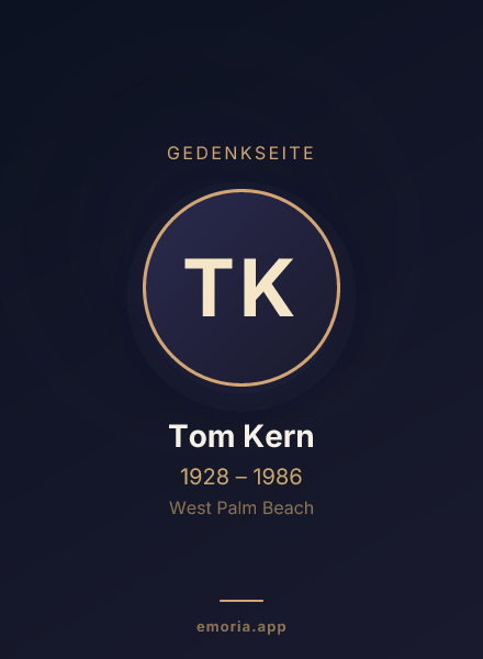 Gedenkportrait von Tom Kern
