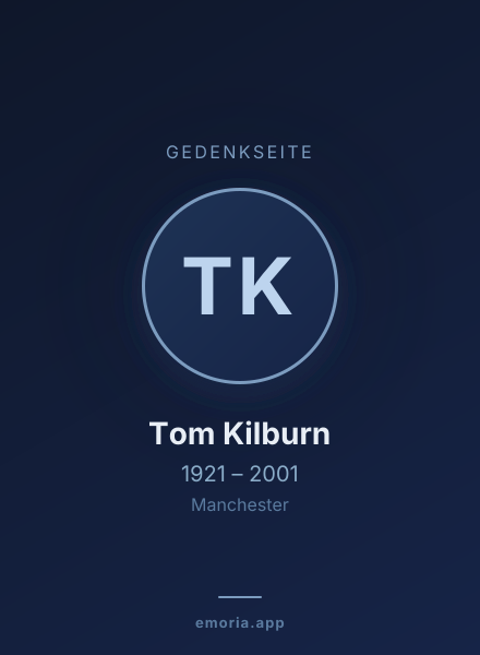 Gedenkportrait von Tom Kilburn