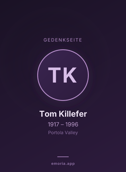 Gedenkportrait von Tom Killefer
