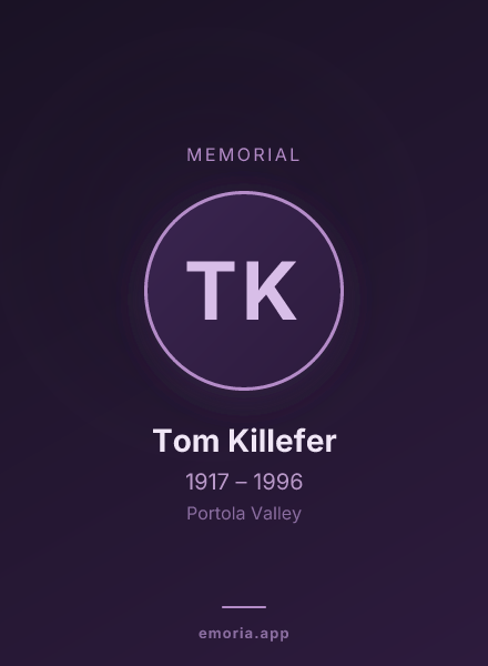 Memorial portrait of Tom Killefer
