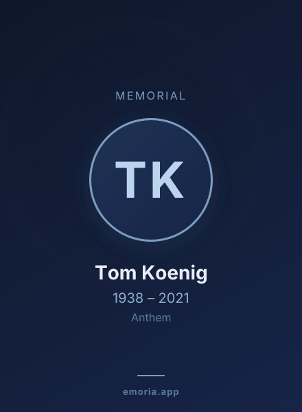 Memorial portrait of Tom Koenig