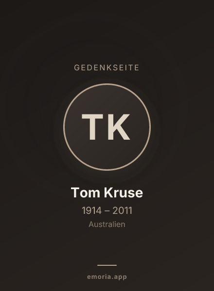 Gedenkportrait von Tom Kruse