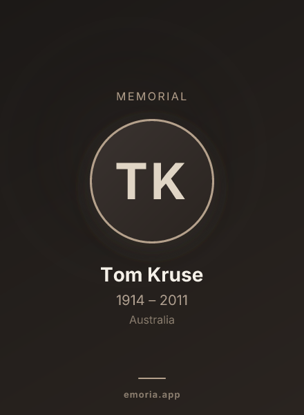 Memorial portrait of Tom Kruse