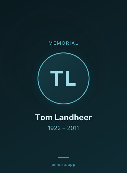 Memorial portrait of Tom Landheer