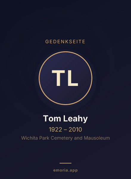 Gedenkportrait von Tom Leahy