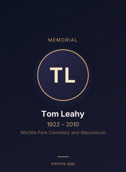Memorial portrait of Tom Leahy