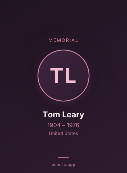 Memorial portrait of Tom Leary
