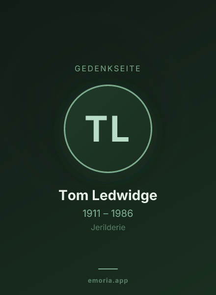 Gedenkportrait von Tom Ledwidge