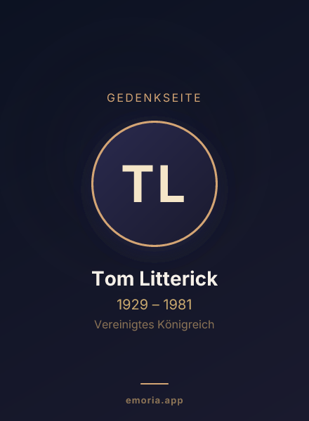 Gedenkportrait von Tom Litterick