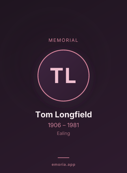Memorial portrait of Tom Longfield