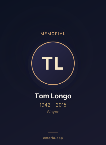 Memorial portrait of Tom Longo
