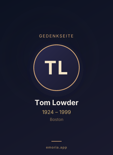 Gedenkportrait von Tom Lowder