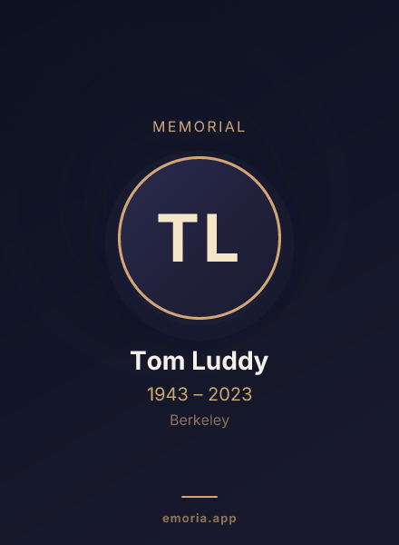 Memorial portrait of Tom Luddy