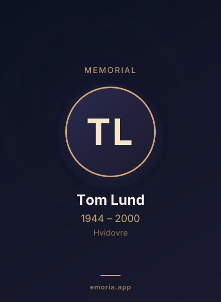 Memorial portrait of Tom Lund