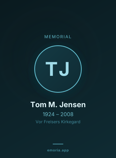 Memorial portrait of Tom M. Jensen