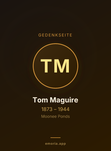 Gedenkportrait von Tom Maguire