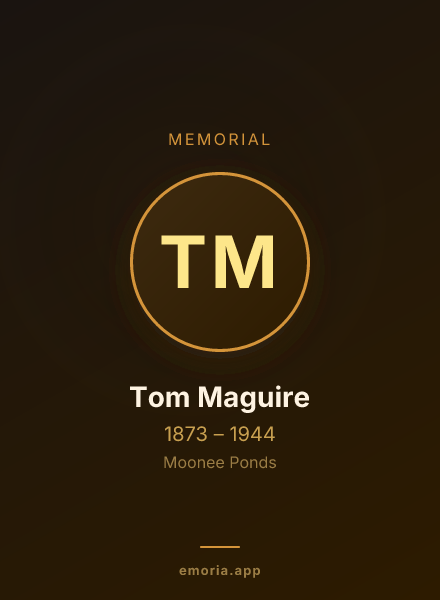 Memorial portrait of Tom Maguire
