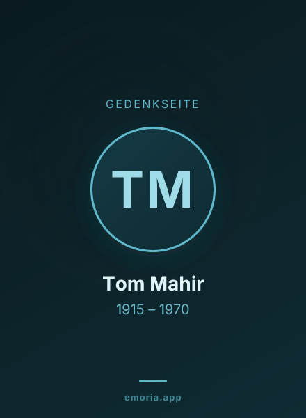 Gedenkportrait von Tom Mahir