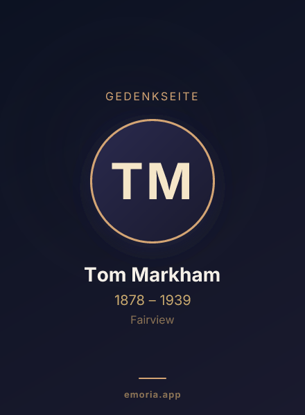 Gedenkportrait von Tom Markham