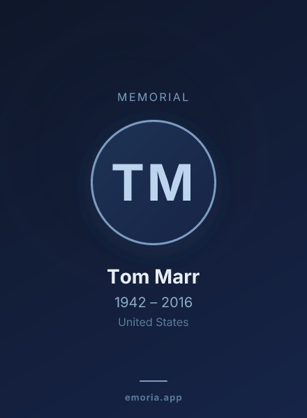Memorial portrait of Tom Marr