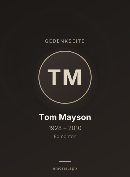 Gedenkportrait von Tom Mayson