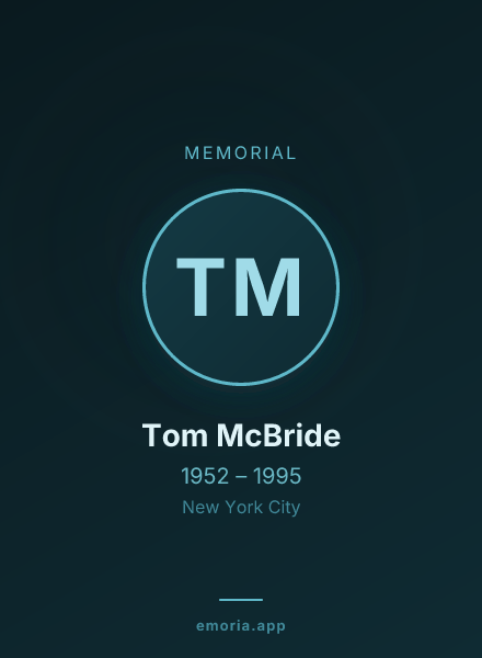 Memorial portrait of Tom McBride