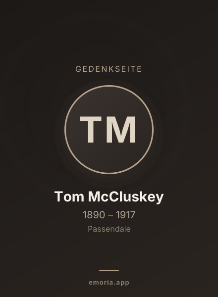 Gedenkportrait von Tom McCluskey