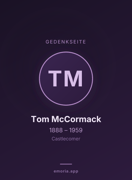 Gedenkportrait von Tom McCormack